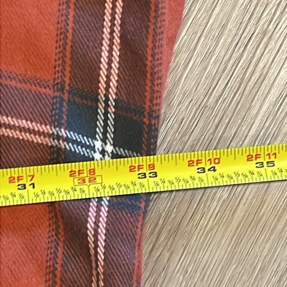 Loft Women's Cardigan Small Orange Plaid Comfy Flannel Contemporary Lagenlook - Picture 12 of 14